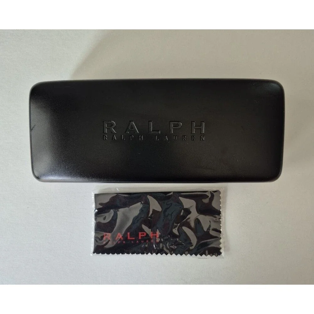 Ralph Lauren Black Hard Clamshell Large Sunglass Eyeglass Case with Cloth